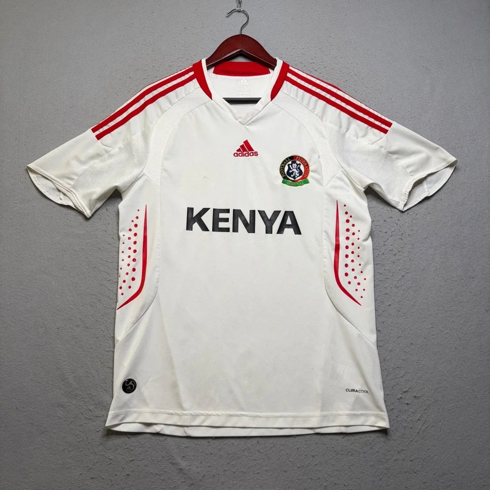 Adidas Soccer Jersey Mens Medium White Kenya Football Federation Clima365 Y2K
